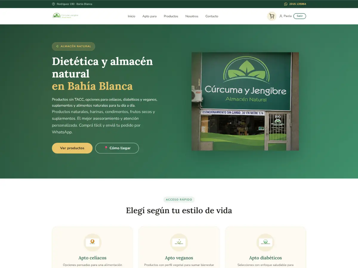 Sitio web para restaurante Cúrcuma