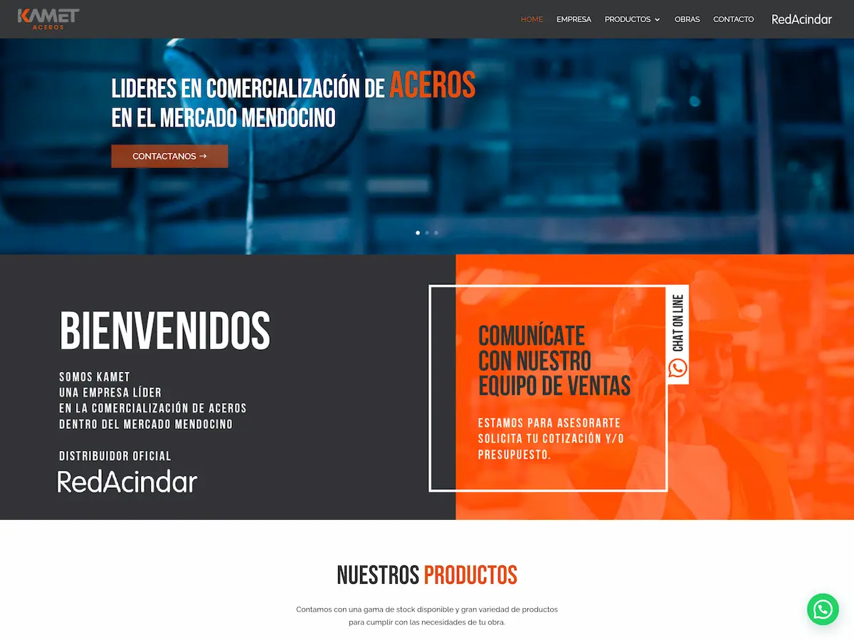 Sitio web corporativo para Kamet