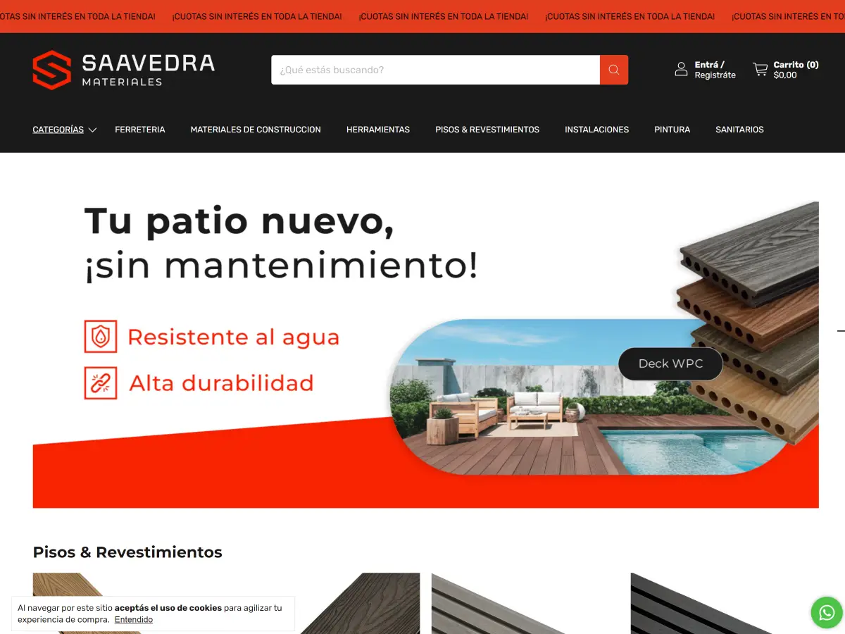Sitio web para Comercial Saavedra